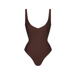 Skims Body Unlined Plunge Bodysuit Cocoa